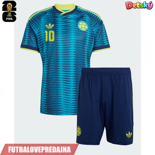 Lacne Dětský Futbalové dres Kolumbia James Rodriguez #10 MS 2026 Krátky Rukáv - Preč (+ trenírky)